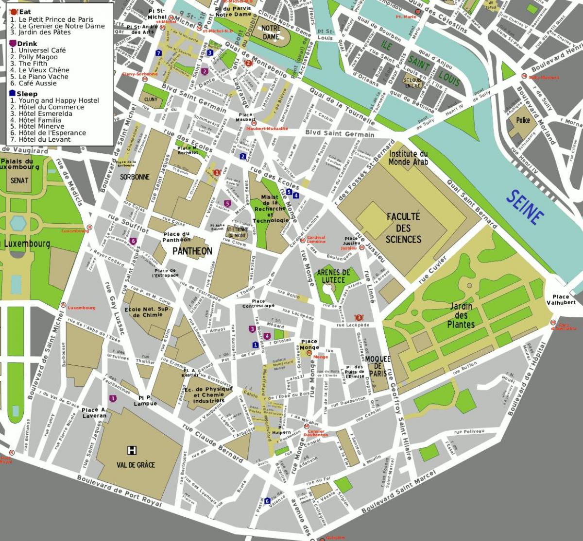 Карта 5-м акрузе Парыжа