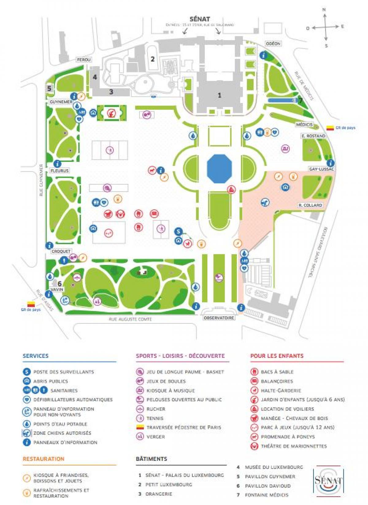 Карта Люксембургскага саду