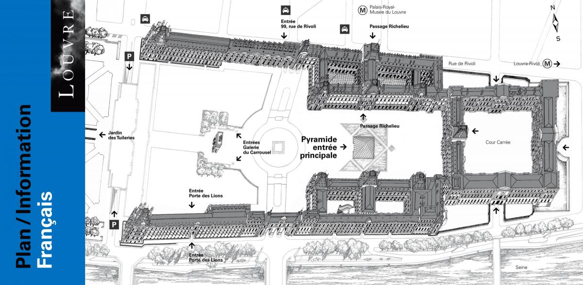 Карту Луўра музей Парыжа