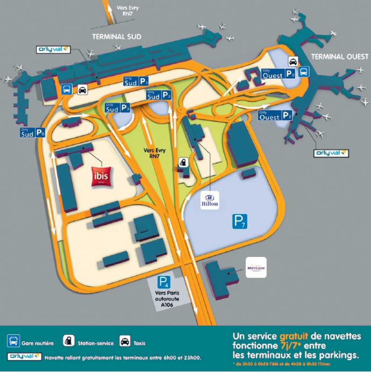 Карта аэрапорта Орлі
