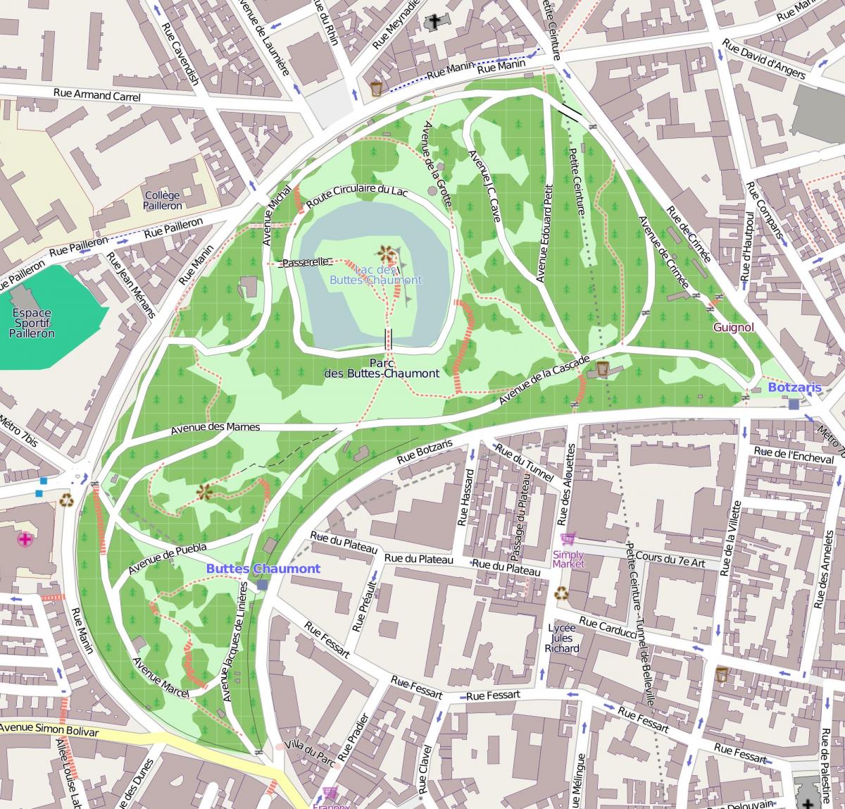 Карта Парк бютт-Шамон