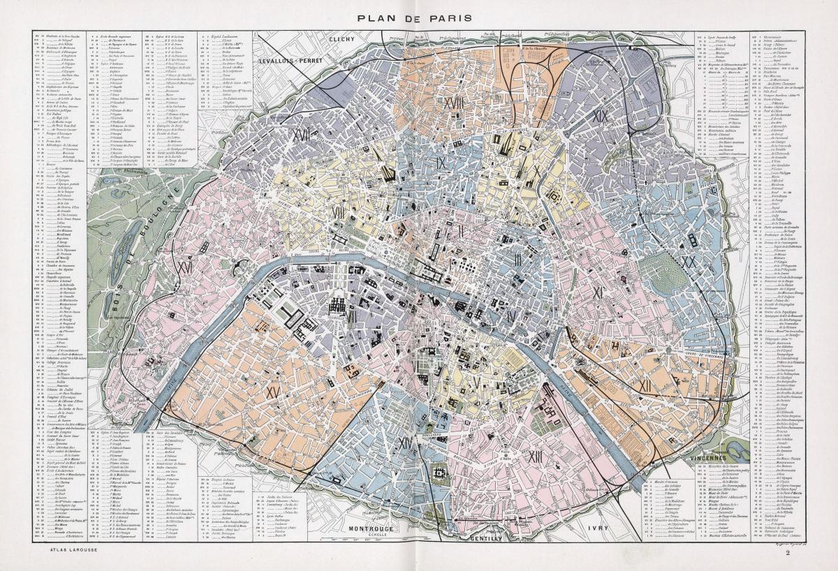Карта Парыжа 1900