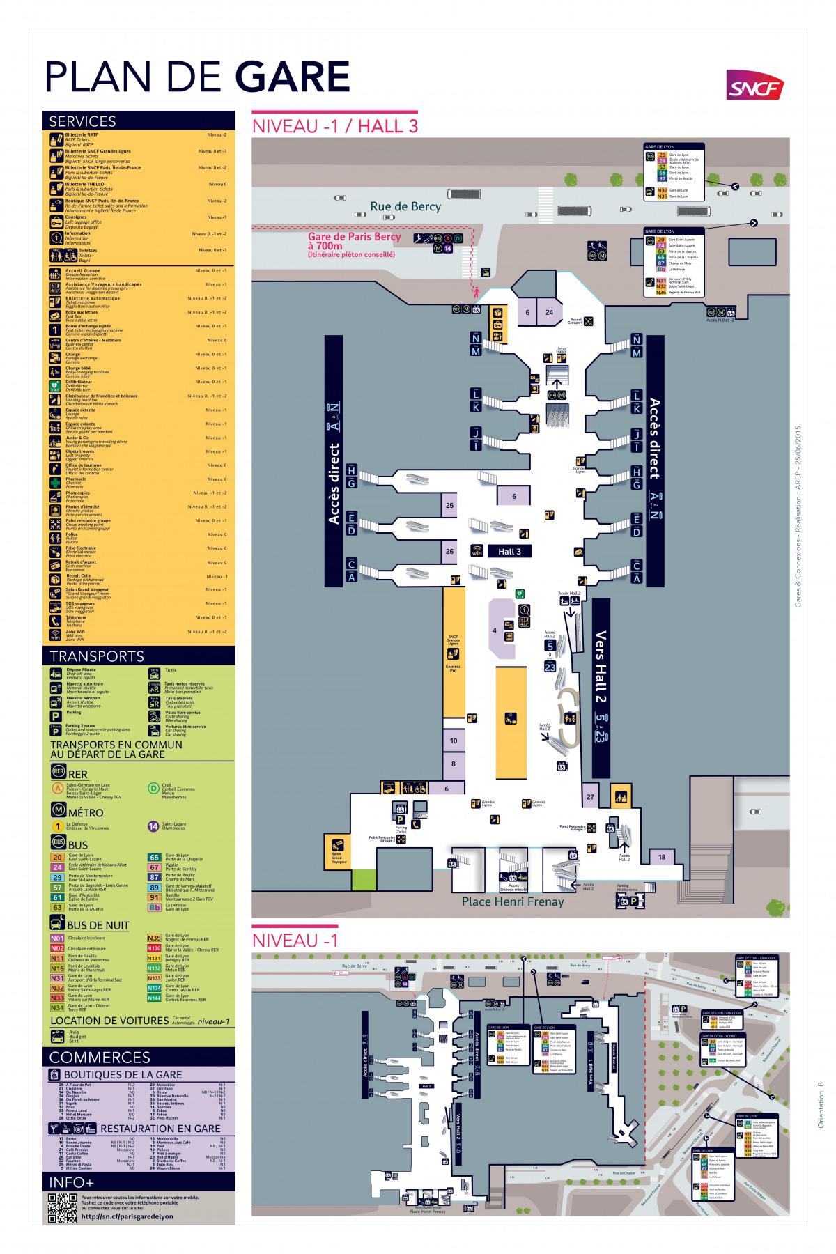 Карта Парыж-Ліёнскі зала 3