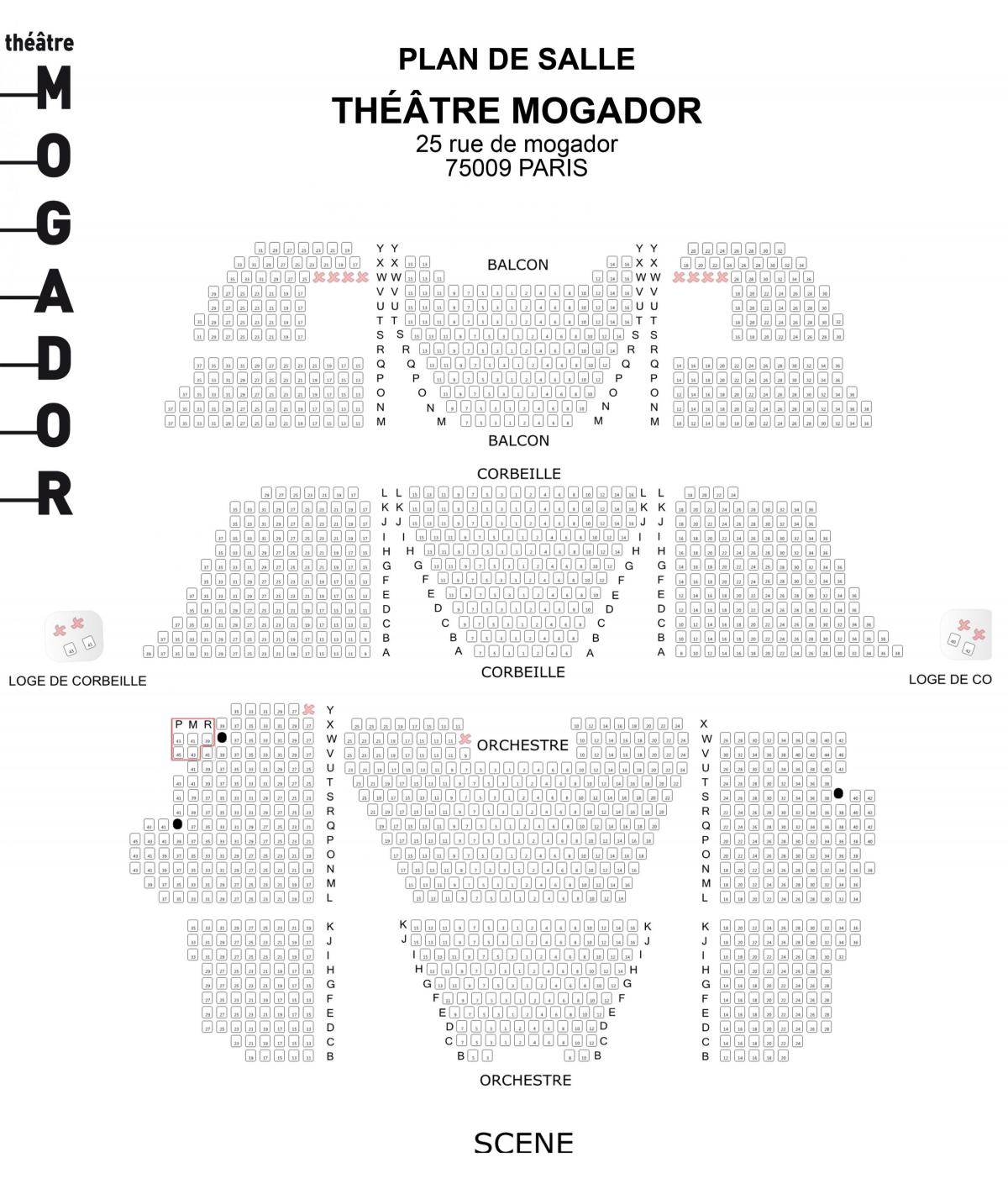 Карта тэатр Могадор