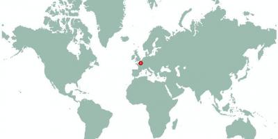 Карта Парыжа на карце свету