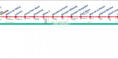 Карта Парыжа трамвая Т6