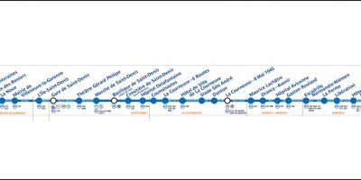 Карта Парыжа трамвая Т1