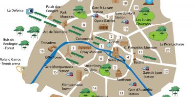 Карта парыжскіх музеяў