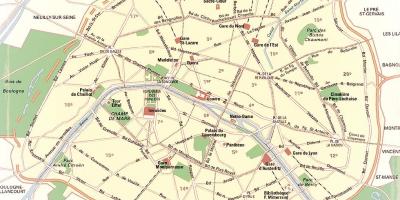 Карта парыжскіх паркаў
